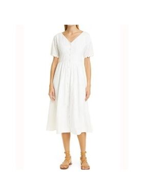 ALEX MILL Rick Button‎ Front Cotton Midi Dress NWT